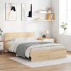 vidaXL Bed Frame with Headboard Sonoma 54 x 74 inches Engineered Wood