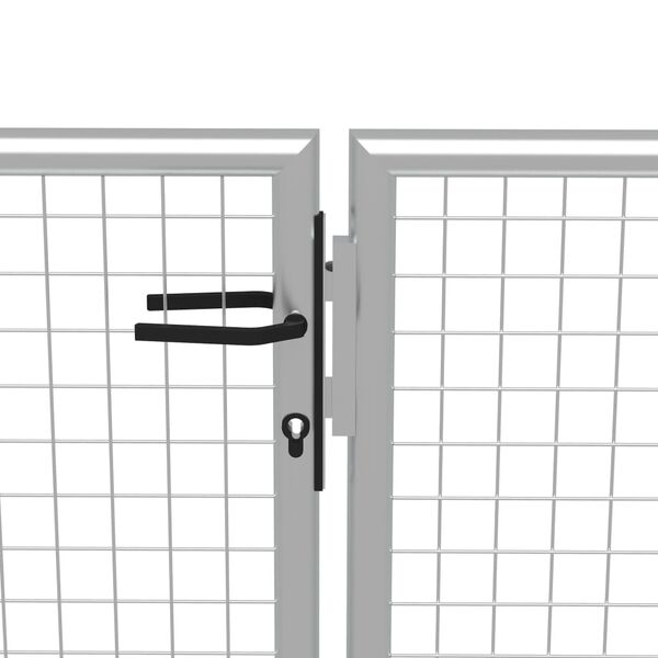 vidaXL Garden Gate Galvanised Steel 157.5x39.4" Silver