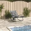 vidaXL Sun Lounger Grey Steel frame, Textilene fabric Medium Sun Lounger