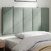 vidaXL Headboard Cushion Light Grey Velvet (100% polyester) Twin
