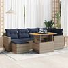 vidaXL 7 Piece Patio Sofa Set with Cushions Gray Poly Rattan