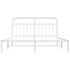 vidaXL Bed Frame White Powder-Coated Steel 70.9x78.7 in Rectangular