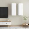 vidaXL TV Cabinet Set of 2 White Engineered wood Medium Wall mounting