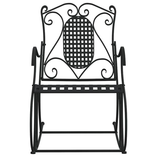 vidaXL Rocking Bench Black Steel Standard Rocking Bench Rectangular