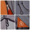 vidaXL Camping Tent Dome 3-Person Gray and Orange Quick Release