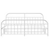 vidaXL Bed Frame White Powder-Coated Steel Double Storage Bed Frame