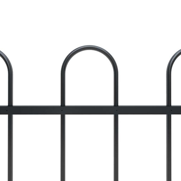 vidaXL Garden Fence with Hoop Top Steel 561.4"x31.5" Black