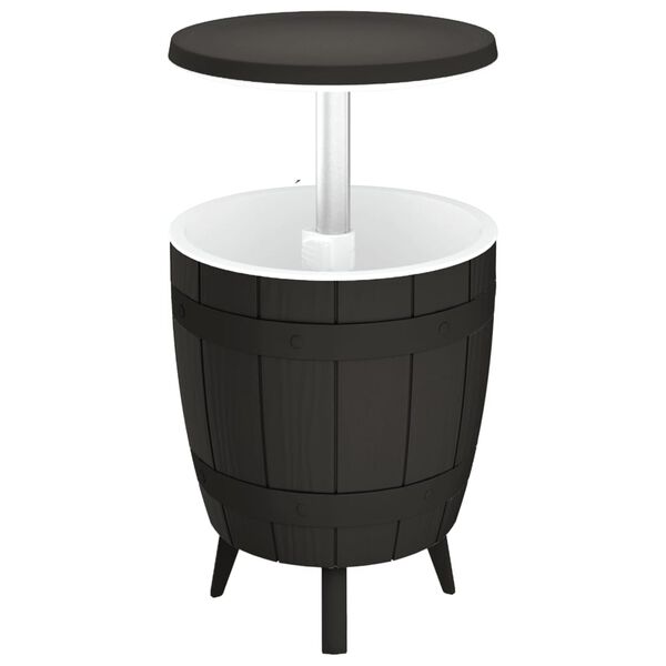 vidaXL Ice Cooler Table Black and white Polypropylene Medium Extendable