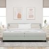 vidaXL LED Box Spring Bed Light Grey 78.74 x 78.74 in Velvet