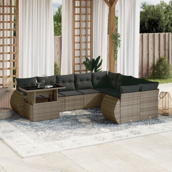 vidaXL Garden Sofa Set Grey