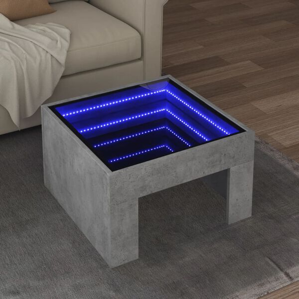 vidaXL Coffee Table Concrete Grey Engineered Wood and Glass Compact