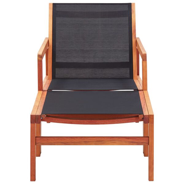 vidaXL Garden Chair Natural wood color, Black Solid eucalyptus wood Medium