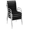 vidaXL Stackable Patio Chairs 4 pcs Steel and Textilene Black