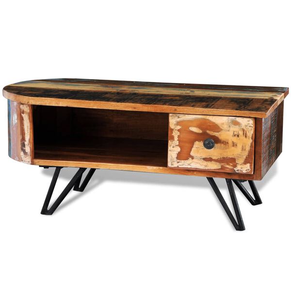 vidaXL Coffee Table Multi-color Reclaimed solid wood, Iron Standard