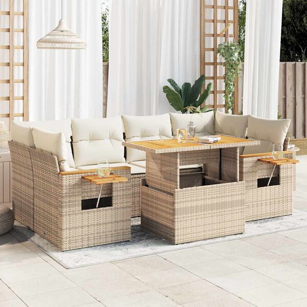 vidaXL Garden Sofa Set Beige
