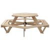 vidaXL Picnic Table Natural wood Solid fir wood Medium Seats Many