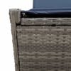 vidaXL Patio Double Sun Lounger Gray PE Rattan Double
