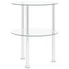vidaXL Side Table Transparent Tempered glass, Stainless steel Medium