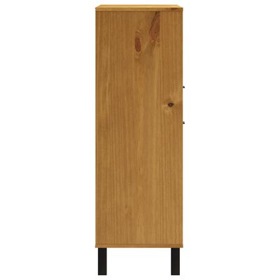 vidaXL Highboard with Glass Door FLAM 36.2"x15.7"x48.2" Solid Wood Pine