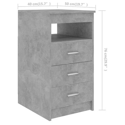 vidaXL Desk Concrete Gray 55.1"x19.7"x29.9" Chipboard