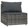 vidaXL Patio Lounge Set Gray PE rattan, powder-coated steel, polyester