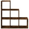 vidaXL Room Divider Bookcase Smoked oak Engineered wood 3-Tier