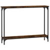 vidaXL Console Table Smoked Oak Engineered wood Narrow Adjustable Feet
