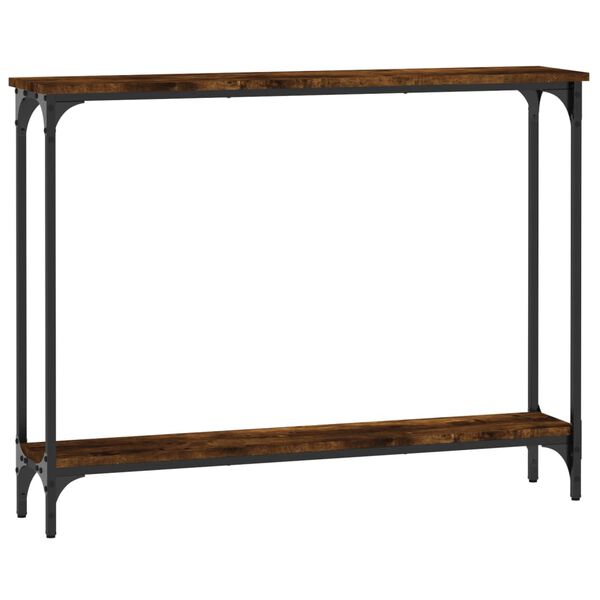 vidaXL Console Table Smoked Oak Engineered wood Narrow Adjustable Feet