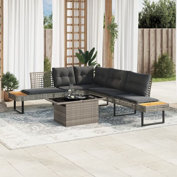 vidaXL Garden Sofa Set Dark Grey