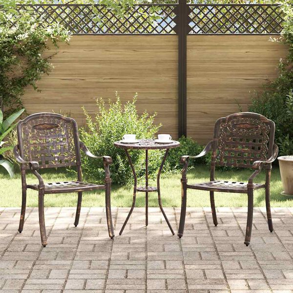 vidaXL Garden Chair 2 pcs Bronze 55 x 56.5 x 91cm Aluminium