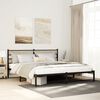 vidaXL Bed Frame Black and sonoma oak Iron, engineered wood Super King