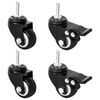 vidaXL Wheel For Planter Set of 4 Black Iron Small Lockable wheels