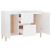 vidaXL Sideboard White Engineered wood, Solid eucalyptus wood Medium