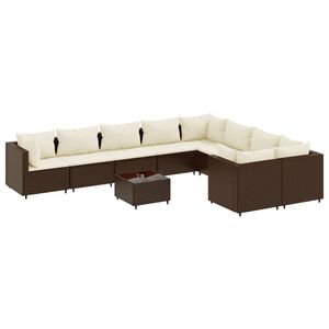 vidaXL Patio Sofa Set Brown