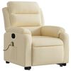 vidaXL Stand Up Massage Recliner Chair Cream Polyester Medium