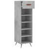 vidaXL Shoe Cabinet Concrete Grey Engineered wood, iron, faux leather