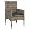 vidaXL Garden Lounge Set Grey Poly Rattan, Polyester