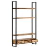 vidaXL Bookshelf Natural wood and black
