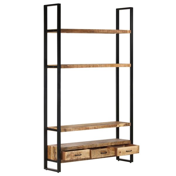 vidaXL Bookshelf Natural wood and black