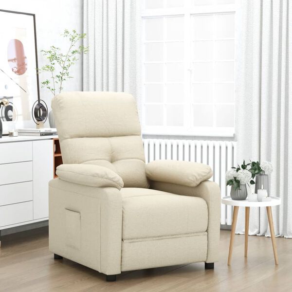 vidaXL Recliner Cream Fabric