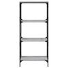 vidaXL Bookcase Grey Sonoma Engineered wood and metal 4-Tier