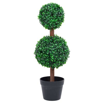 vidaXL Artificial Boxwood Plant with Pot Ball Shaped Green 23.6"
