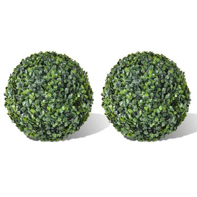 Boxwood Ball Artificial Leaf Topiary Ball 13.8" 2 pcs
