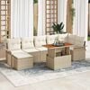 vidaXL Garden Sofa Set with Cushion 8 pcs Beige and Cream Poly Rattan