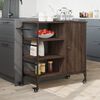 vidaXL Kitchen Trolley Brown Oak 34.4"x15.2"x33.3" Engineered Wood