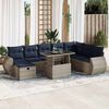 vidaXL 9 Piece Patio Sofa Set with Cushions Brown Poly Rattan Acacia
