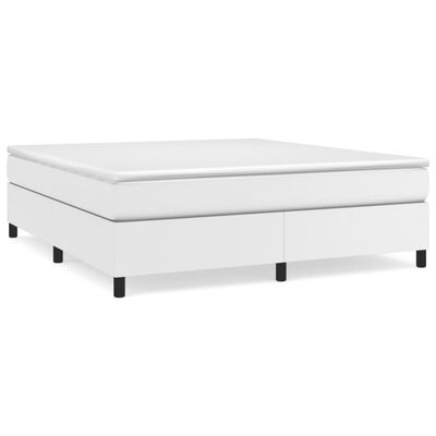 vidaXL Box Spring Bed Frame White 76"x79.9" King Faux Leather