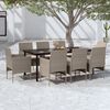vidaXL Garden Dining Set Beige PE rattan, powder-coated steel, glass Large