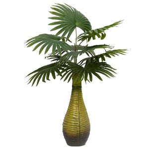 vidaXL Artificial Palm Plant Green PEVA, Plastic, Cement Small