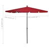 vidaXL Garden Parasol Bordeaux Red 100% Polyester Fabric 82.7 x 55.1 in